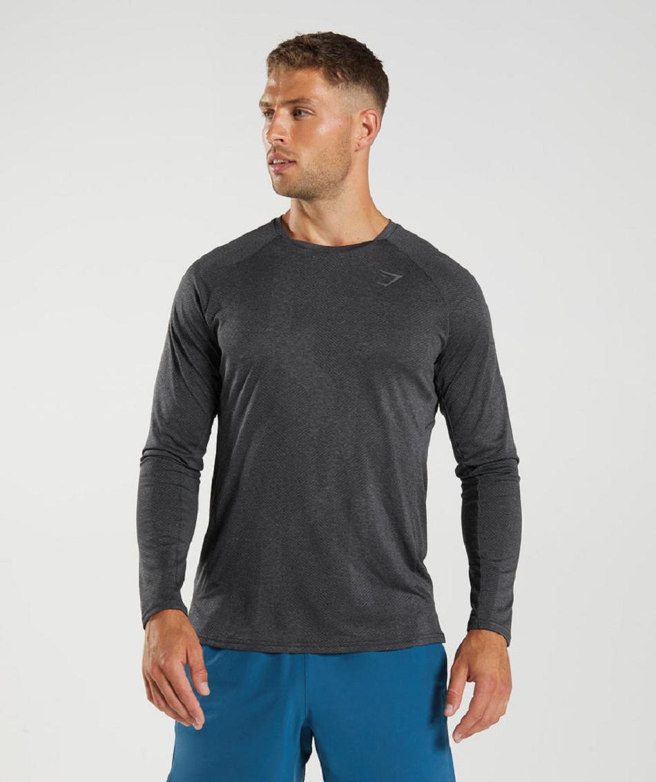 Long Sleeve Gymshark Apex Hombre Negras Gris | CO 3502YXF